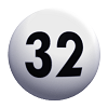 Die 6. gezogene Lottozahl war die32.