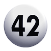 gezogene Lottozahlen beim Lotto - die Lottozahl 42